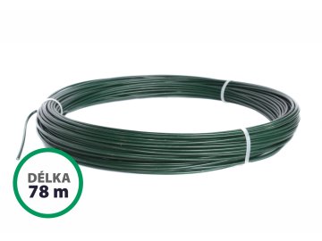 Napínací drát poplastovaný zelený (PVC) 2,2/3,2 mm, délka 78 m