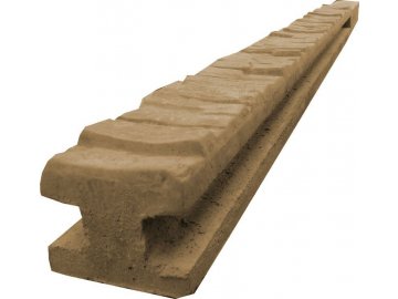 Betonový sloupek na plot 200 cm průběžný jednostranně vzorovaný - pískovec