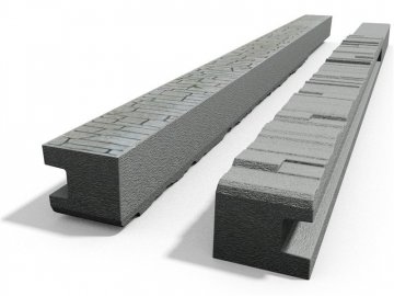 Betonový sloupek na plot 100 cm koncový oboustranně vzorovaný - šedý