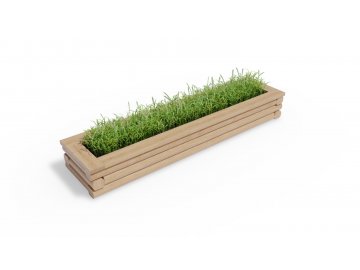 Vyvýšený dřevěný záhon 50 x 210 cm, výška 27,5 cm, obdélníkový