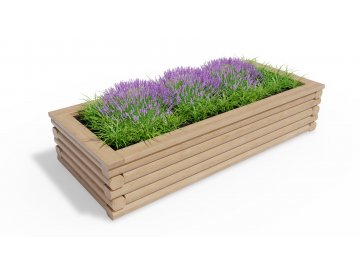 Vyvýšený dřevěný záhon 90 x 210 cm, výška 43,5 cm, obdélníkový