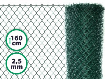 Pletivo poplastované – 160 cm s ND (2,5 mm; 50x50 mm; PVC; zelené)