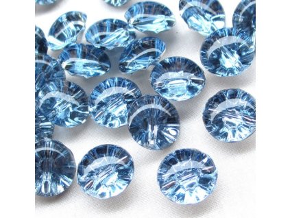 Knoflík plastový 13 mm Třpytivá pecička - světle modrý