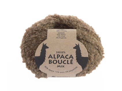 Příze DROPS Alpaca Bouclé mix 0602 - hnědá