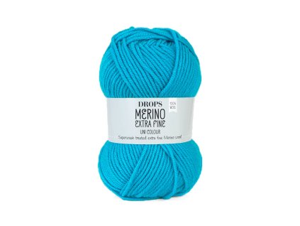 Příze DROPS Merino Extra Fine uni color 29 - tyrkysová