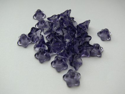 Mačkané korálky tvarové,  kytička 13x8 mm, ametyst
