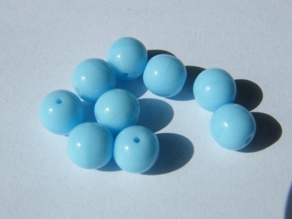 Korálky mačkané kulaté 8mm, 63010 - světle modrá