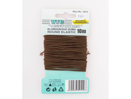 Klobouková guma 1,2mm 10m - 7904 - tmavě hnědá
