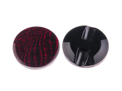 Knoflík plastový s třpytivou kresbou 22 mm - červený