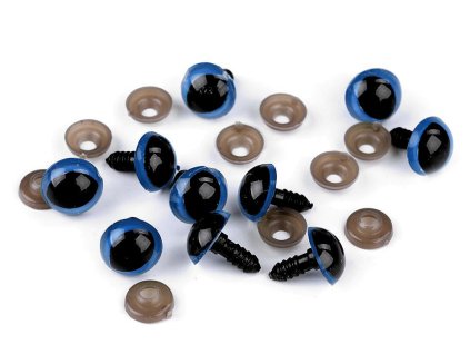 Oči s pojistkou 14  mm - kočičí modré