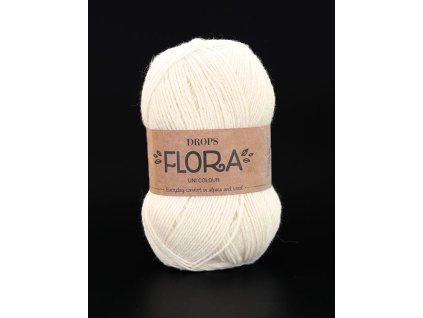 Příze DROPS Flora uni colour 01 - smetanová