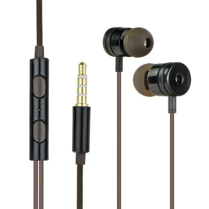 Sluchátka HF Stereo Android MI metal - 3,5 mm, box - čierne