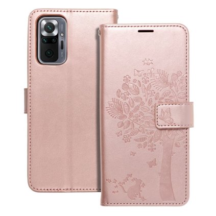 Puzdro MEZZO Book pre XIAOMI Redmi Note 10 Pro strom - ružovo zlaté