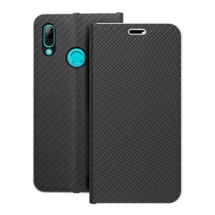 Puzdro LUNA Book Carbon pre HUAWEI P Smart 2019 čierne