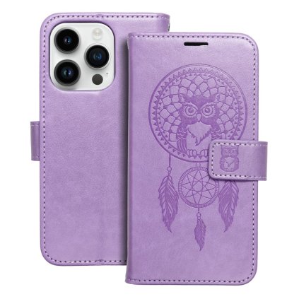 Puzdro MEZZO Book pre IPHONE 14 Pro lapač snov - fialové
