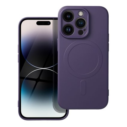 Obal SILICONE MagSafe pre IPHONE 14 Pro tmavo fialový