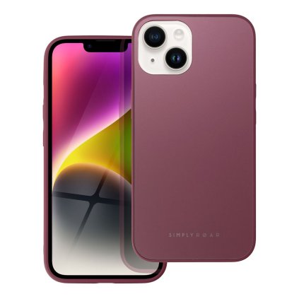 Elegantný kryt ROAR case MATTE GLASS for IPHONE 14 bordový