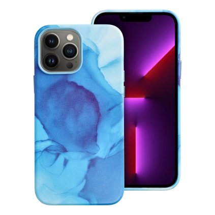 Kožený obal MAG COVER case pre IPHONE 13 Pro Max modrý