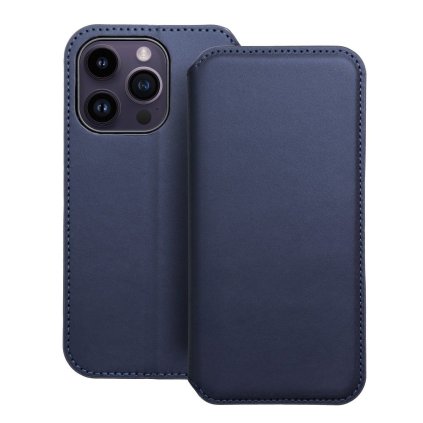 Obal DUAL POCKET Book case pre IPHONE 14 Pro tmavo modrý