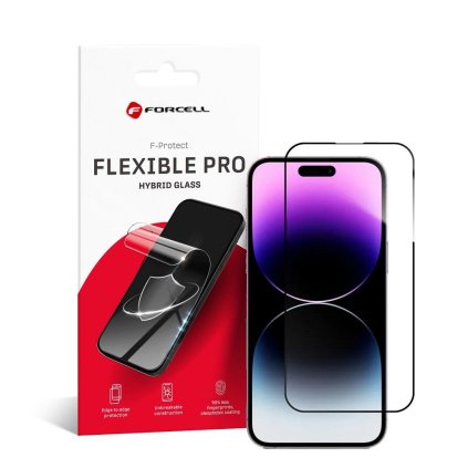 Flexibilné sklo  Nano Glass 5D pre iPhone 14 Pro Max čierny okraj
