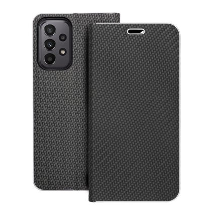 Puzdro LUNA Book Carbon pre SAMSUNG A23 5G čierne