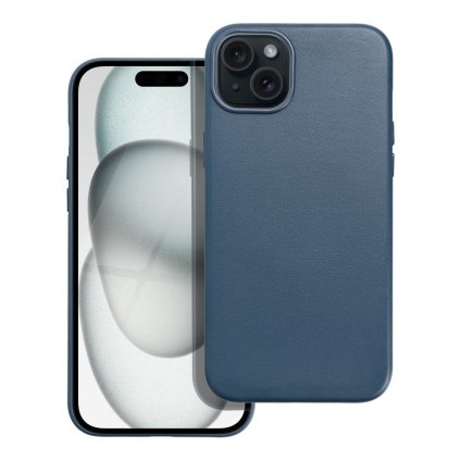 Kožený obal MAG COVER case pre IPHONE 15 Plus tmavo modrý