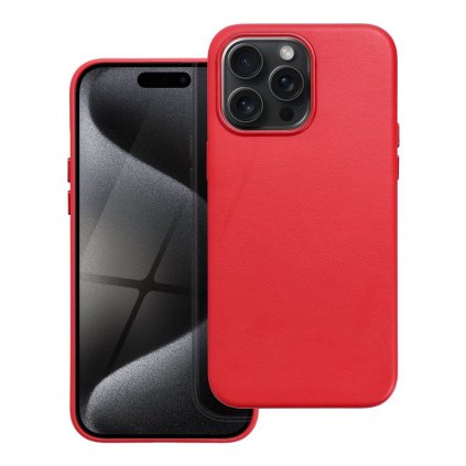 Kožený obal MAG COVER case pre IPHONE 15 Pro Max červený