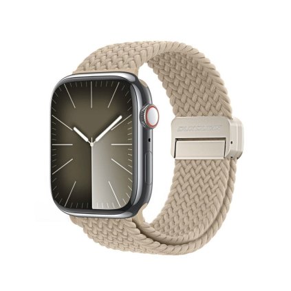 DUX DUCIS Mixture Pro - pružný pletený remienok pre Apple Watch 42/44/45/49 mm béžový