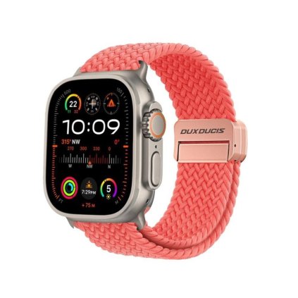DUX DUCIS Mixture Pro - pružný pletený remienok pre Apple Watch 42/44/45/49 mm farba guava