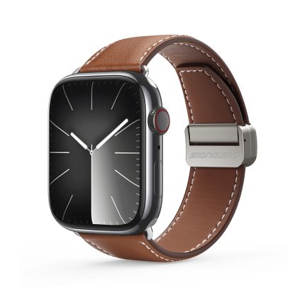 DUX DUCIS YA - remienok z pravej kože pre Apple Watch 42/44/45/49 mm hnedý