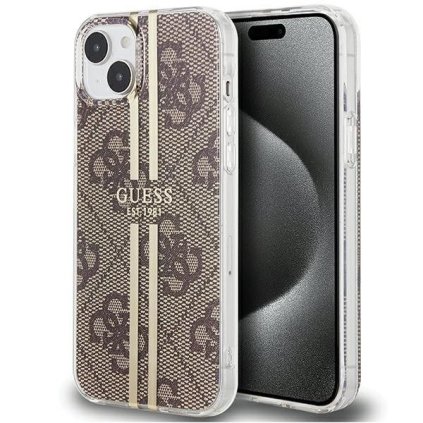 GUESS pre IPHONE 15 Plus GUHCP15MH4PSEGW (4G zlaté Stripe) hnedé