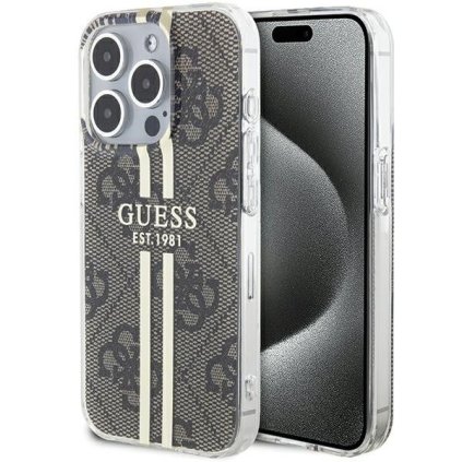 GUESS pre IPHONE 15 Pro GUHCP15MH4PSEGW (4G zlaté Stripe) hnedé