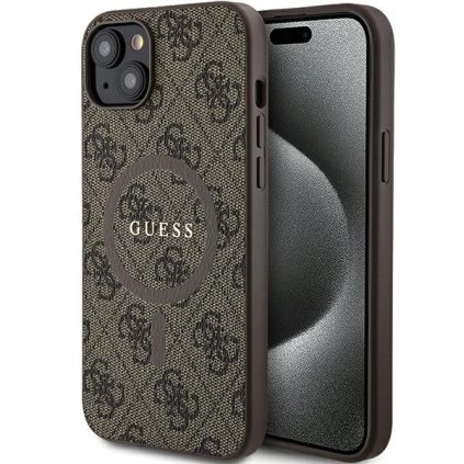 GUESS pre IPHONE 15 s MagSafe GUHMP15SG4GFRW (4G Ring classic logo) hnedé
