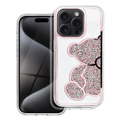 Štýlový kryt TEDDY BEAR pre IPHONE 16 Plus ružový