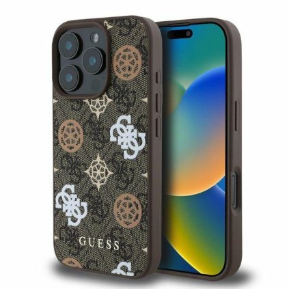 GUESS pre IPHONE 16 Pro Max s MagSafe GUHMP16XP4PWPW (PU Peony on 4G Background) hnedé