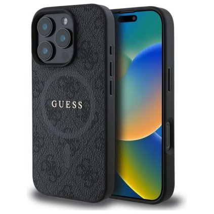 GUESS pre IPHONE 16 Pro Max s MagSafe GUHMP16XG4GFRK (PU 4G Ring Classic Logo) čierne