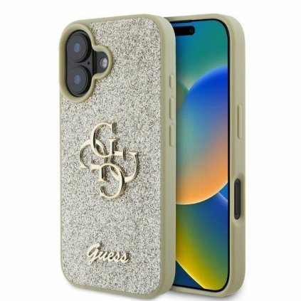 GUESS pre IPHONE 16 GUHCP16SHG4SGD (Fixed Glitter Big 4G) zlaté