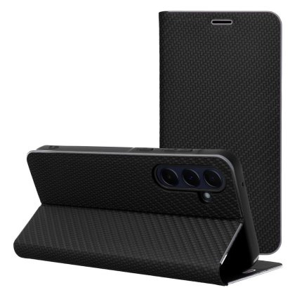 Puzdro LUNA Book Carbon pre XIAOMI  Redmi Note 14 5G čierne