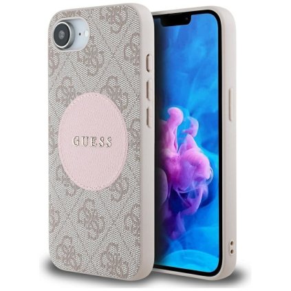 GUESS pre IPHONE 16e (SE 4 2025) s MagSafe GUHMPSE4P4PGRSGP (PU 4G Circle W/ Classic Logo) ružové