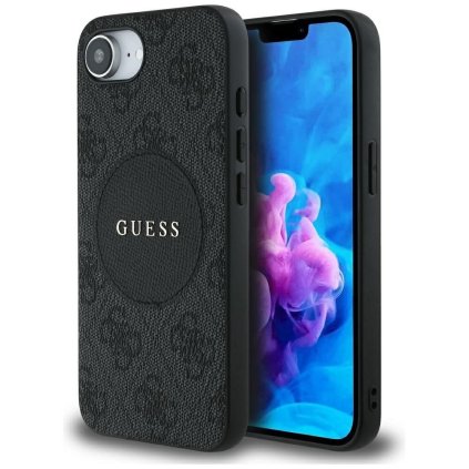 GUESS pre IPHONE 16e (SE 4 2025) s MagSafe GUHMPSE4P4PGRSGK (PU 4G Circle W/ Classic Logo) čierne