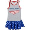 ŠEDO-MODRO-ČERVENÉ DÍVČÍ LETNÍ ŠATY WONDER WOMAN