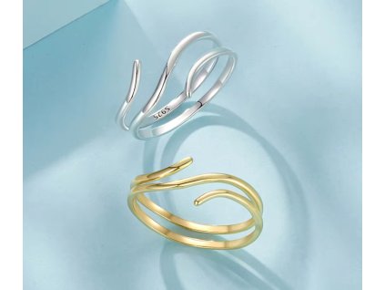 Minimalistický vícevrstvý prsten Wave - Stříbro 925