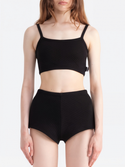 #VDR Quilted Black Crop Top
