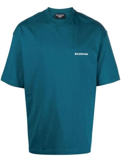 BALENCIAGA Embroidered Blue tričko