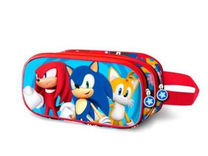 Penál Sonic a přátelé 3D dvojité pouzdro Nové