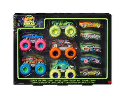 Hot Wheels Monster Truck Glow In The Dark Car 10 kusů Nové