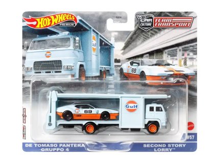 Hot Wheels Premium Car Culture Team Transport De Tomaso Pantera Gruppo 4 and Second Nové