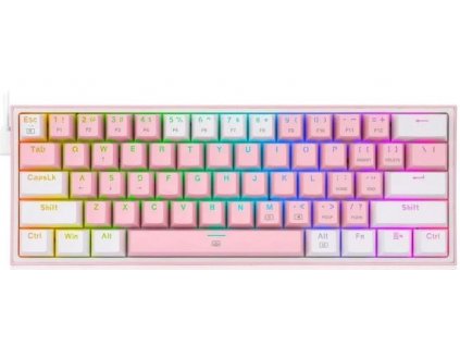 PC Klávesnice Redragon Fizz K617 RGB mechanická růžová Nové