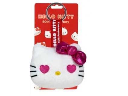 Plyšová klíčenka Hello Kitty 50.výročí růžová 7cm Nové