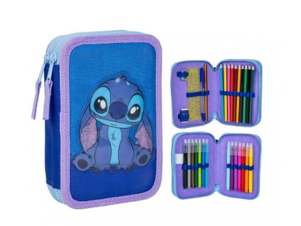 Dvoupatrový penál Disney Stitch s výbavou Nové